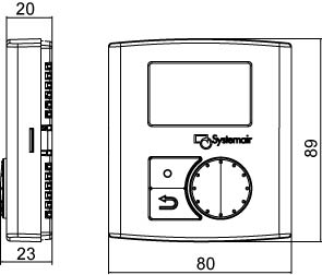 Размеры пульт управления для агрегатов SAVE VTR и VSR CD Control panel 2